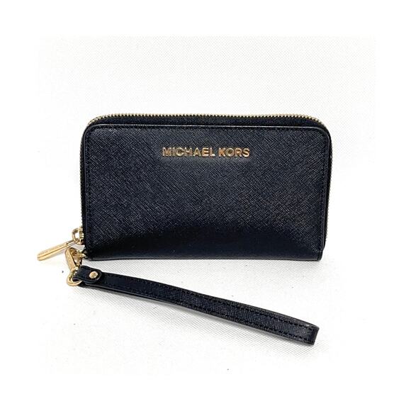 Michael Kors Jet Set Black Zip Around Wristlet - Picture 11 of 11